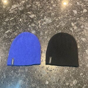 Hootie Hoo Lot of 2 Winter Snow Hat Toque Kids Youth Blue Black Ski Beanie